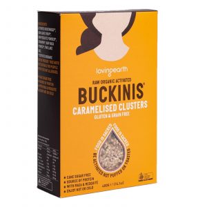 Loning Earth buckinis caramelised clusters, a organic buckwheat cereal
